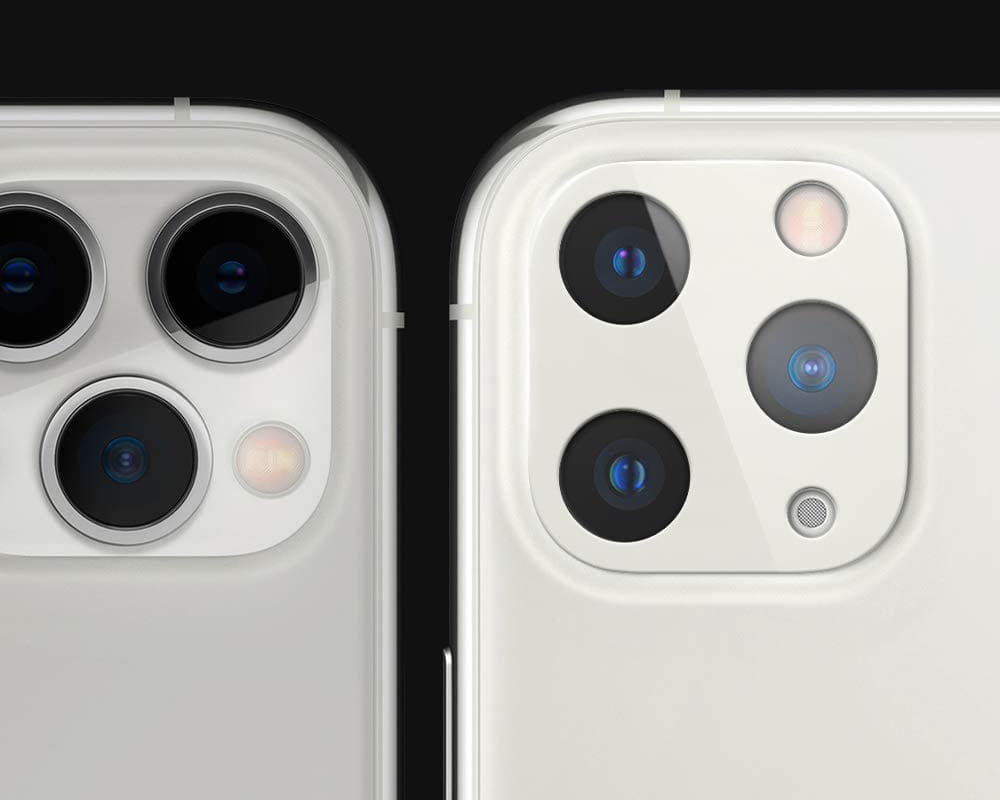 Gehärtetes Glas für Kamera Spigen Glas.tR Slim Camera Lens Full Cover 2-Pack für iPhone 11 Pro / 11 Pro Max kompatibel mit Hülle silbern