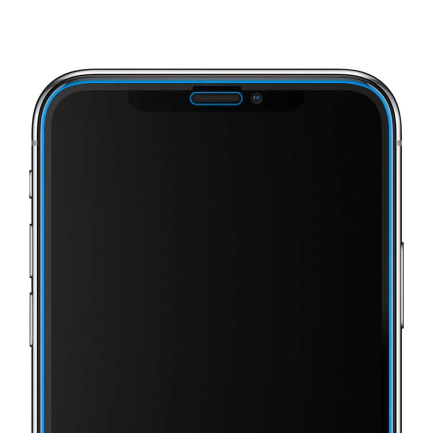 Spigen gehärtetes Glas.tR Slim FC 2-Pack mit schwarzem Rahmen für iPhone 11 Pro/Xs/X - kompatibel mit Hülle