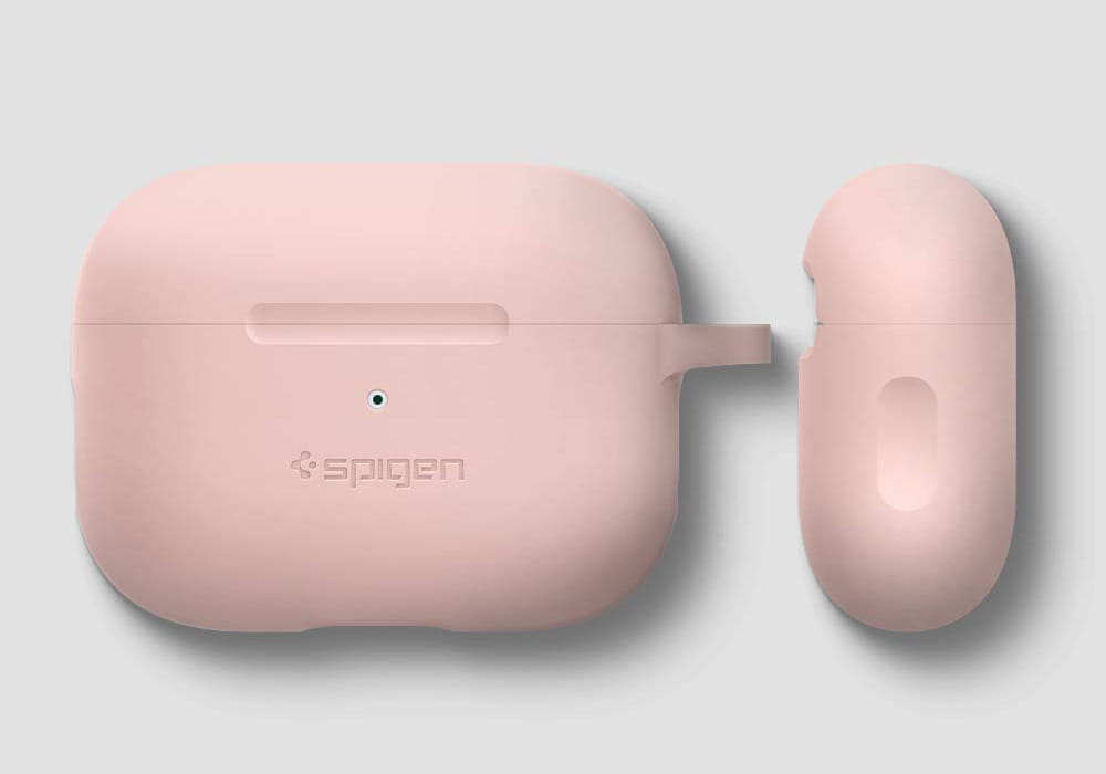 Hülle Spigen Silicone Fit für AirPods Pro, rosa.