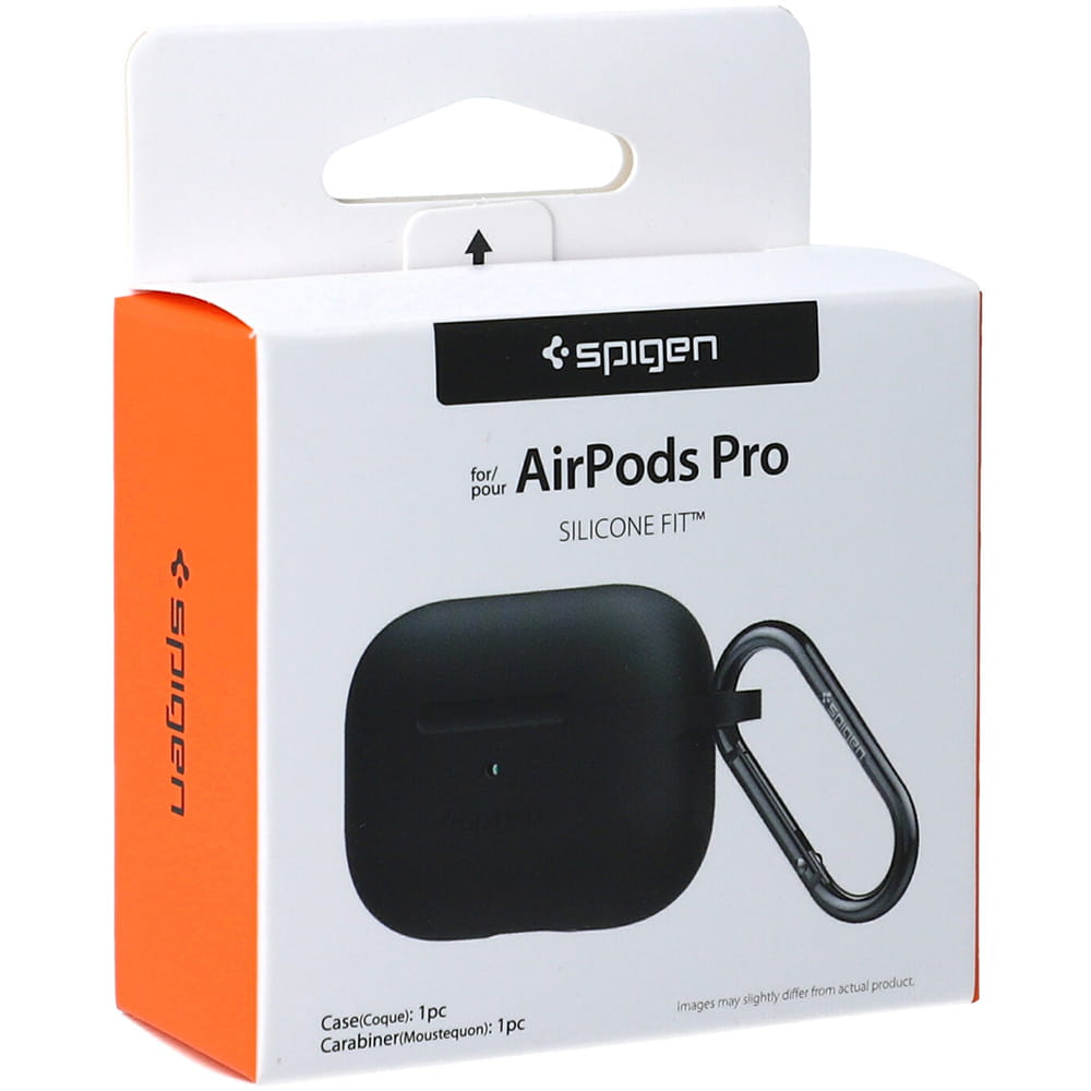 Hülle Spigen Silicone Fit für AirPods Pro, schwarz.