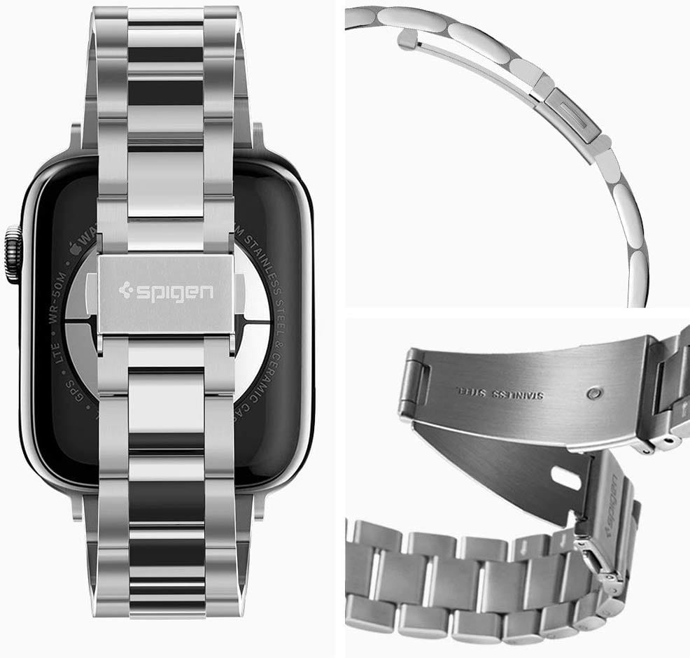 Armband Spigen Band Modern Fit für Apple Watch 40 Series SE/6/5/4 / 38mm Series 3/2/1, silbern.