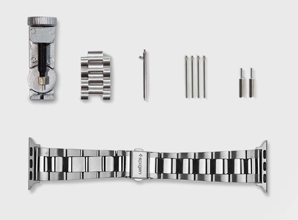 Armband Spigen Band Modern Fit für Apple Watch 40 Series SE/6/5/4 / 38mm Series 3/2/1, silbern.