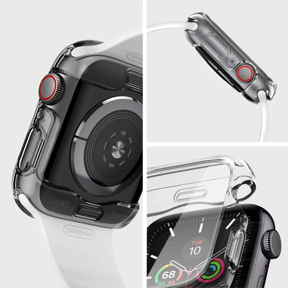 Originale Hülle 360 aus der Ultra Hybrid-Serie von Spigen für Apple Watch 40mm Serie SE/6/5/4, transparent.