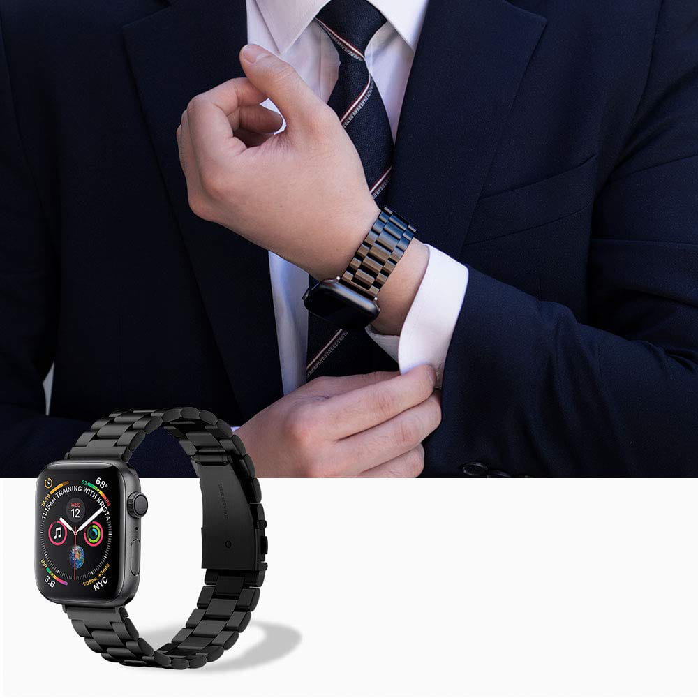 Armband Spigen Band Modern Fit für Apple Watch 44mm Serie S/6/5/4, 42mm Serie 3/2/1, schwarz.