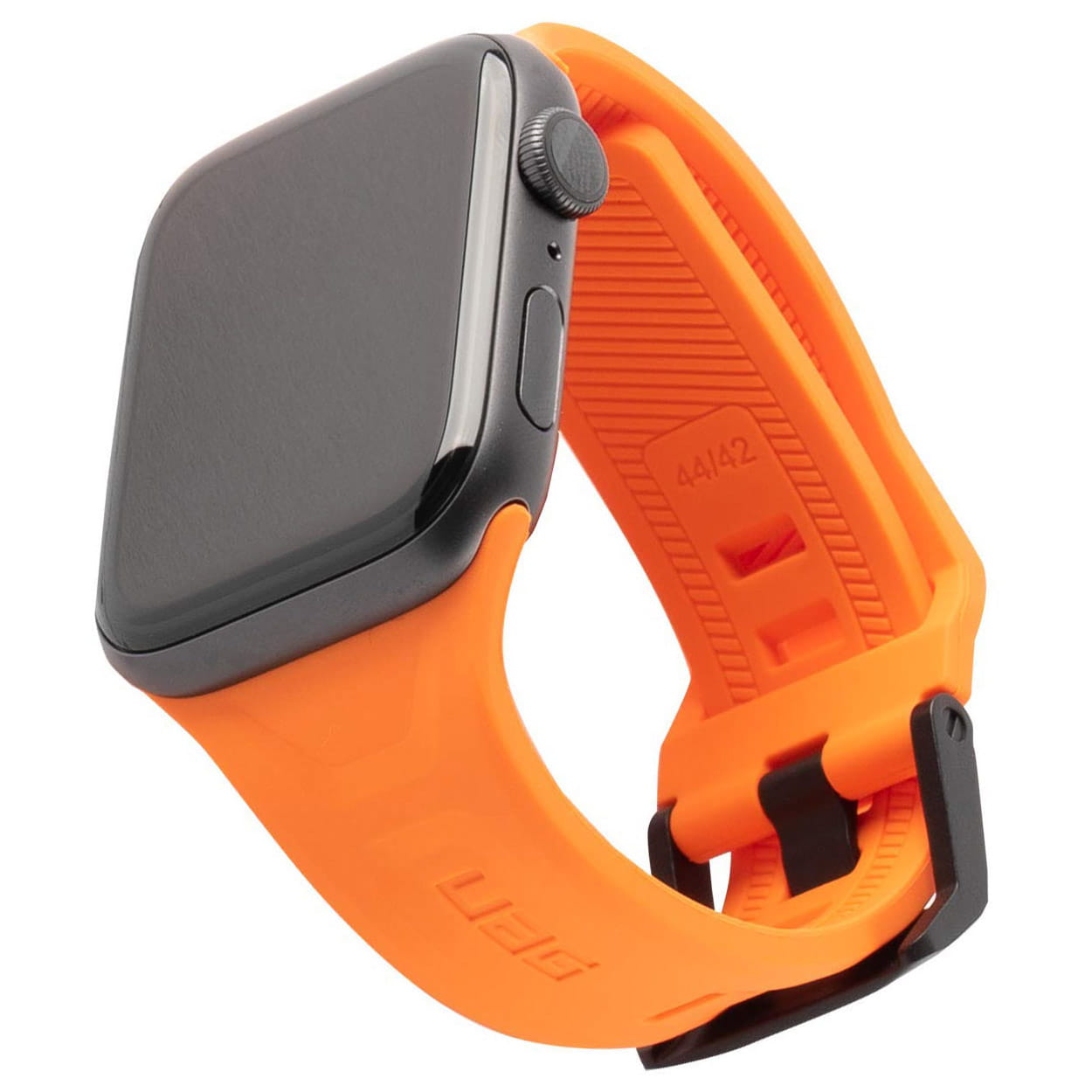 Armband Urban Armor Gear Scout für Apple Watch 44mm Serie S/6/5/4, 42mm Serie 3/2/1, orange.