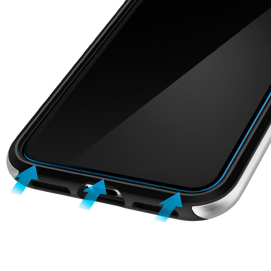 Spigen gehärtetes Glas.tR Slim FC für iPhone 11 Pro Max/Xs Max - kompatibel mit Hülle schwarzer Rahmen