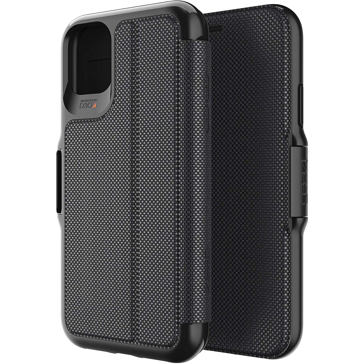 Schutzhülle Gear4 aus der Serie D3O Oxford Eco für iPhone 11 Pro Max schwarz.