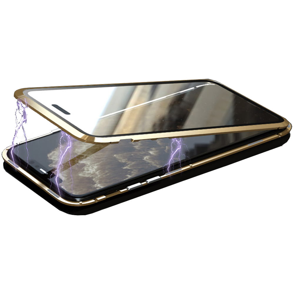 Magnetische Schutzhülle Luphie Magnetic Case für iPhone 11 Pro Max golden.