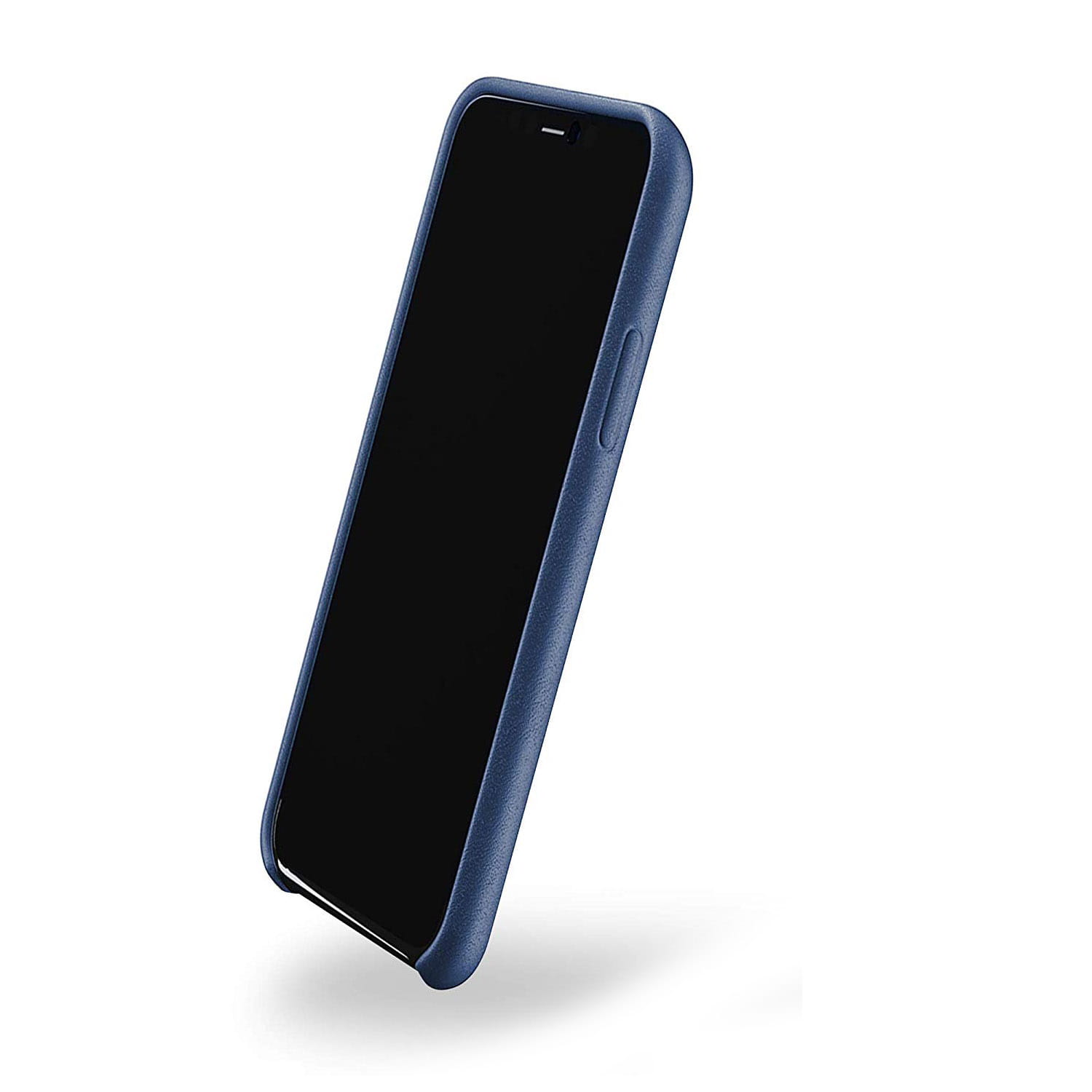 Eine elegante Hülle von Mujjo aus der Full Grain Leather Case Serie für iPhone 11 Pro Max blau.