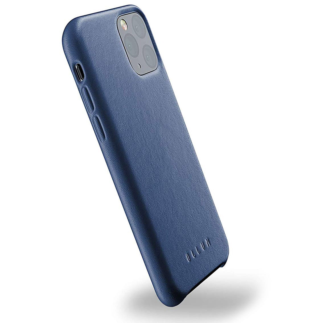Eine elegante Hülle von Mujjo aus der Full Grain Leather Case Serie für iPhone 11 Pro Max blau.