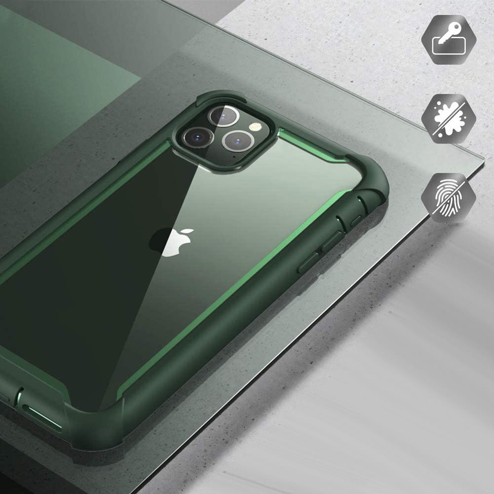 Gepanzerte Schutzhülle mit eingebautem Displayschutz Supcase i-Blason Ares für iPhone 11 Pro Max grün.