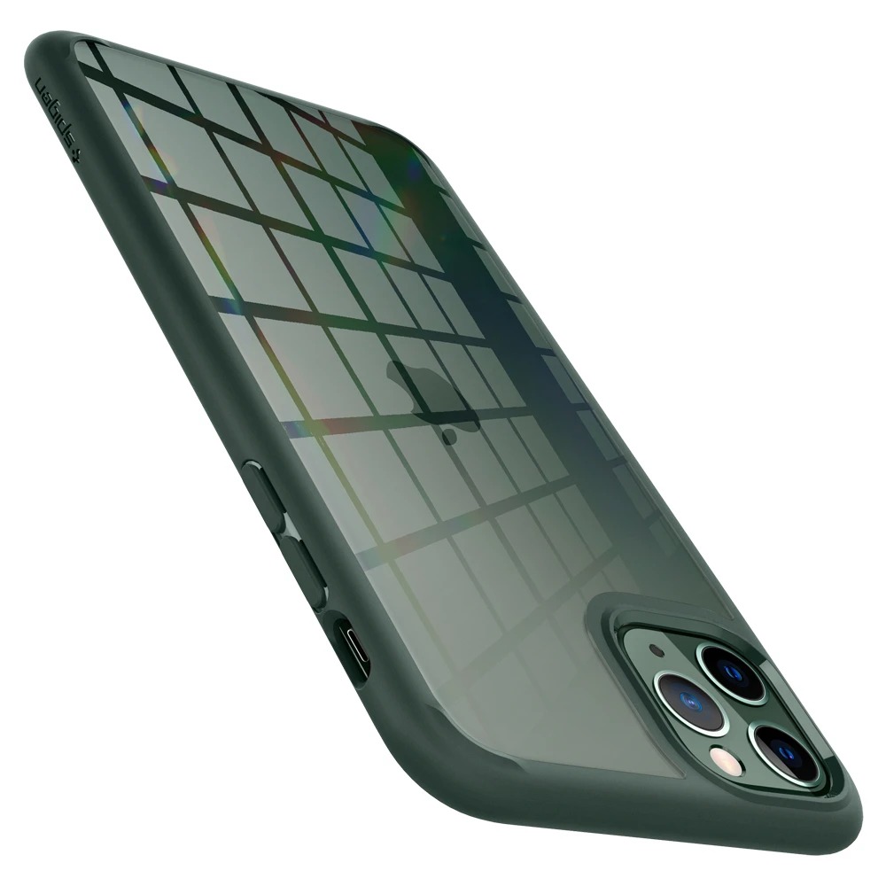 Originale Hülle Ultra Hybrid von Spigen für iPhone 11 Pro, grün.