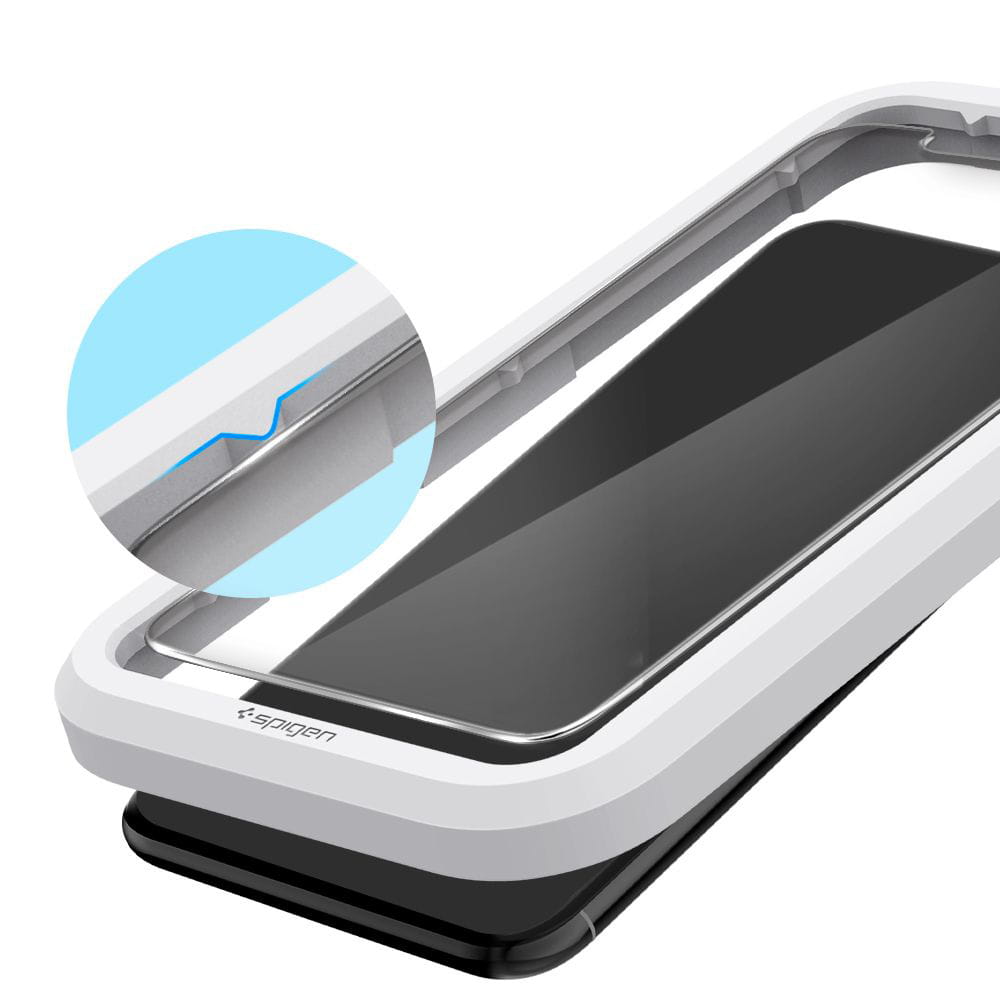 Spigen gehärtetes Glas.tR Slim Align Master 2-Pack für iPhone 11 Pro Max/ Xs Max - kompatibel mit Hülle transparent