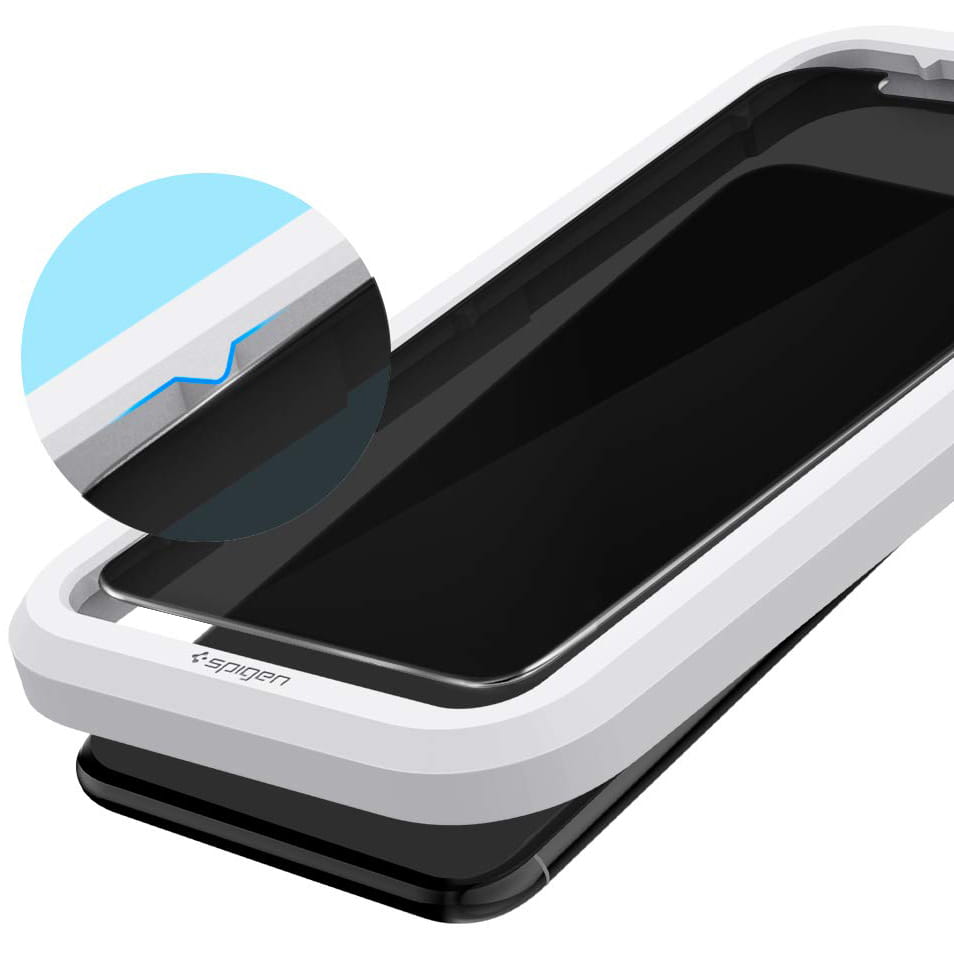 Spigen gehärtetes Glas.tR Slim Align Master Privacy mit Sichtschutzfilter für iPhone 11/ Xr - kompatibel mit Hülle