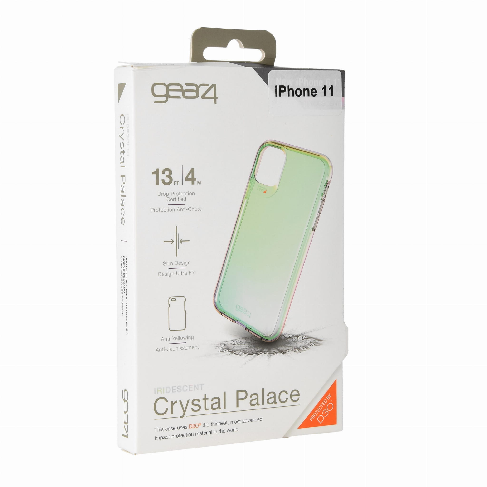 Schutzhülle Gear4 aus der Serie Crystal Palace für iPhone 11 irisierend.