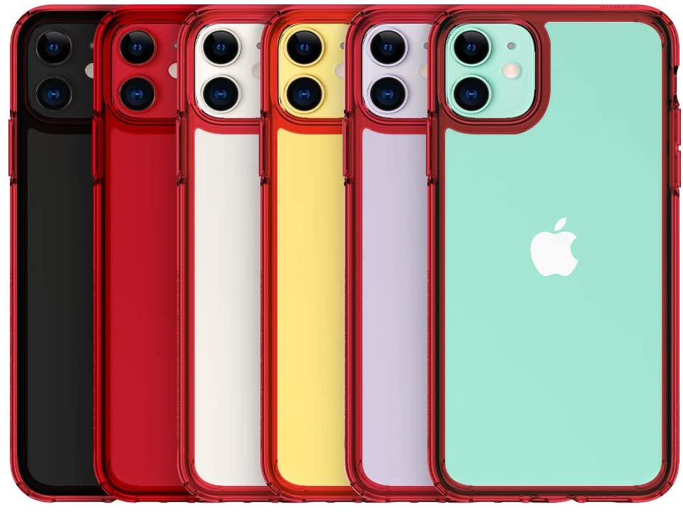 Originale Hülle Ultra Hybrid von Spigen für iPhone 11 rot.