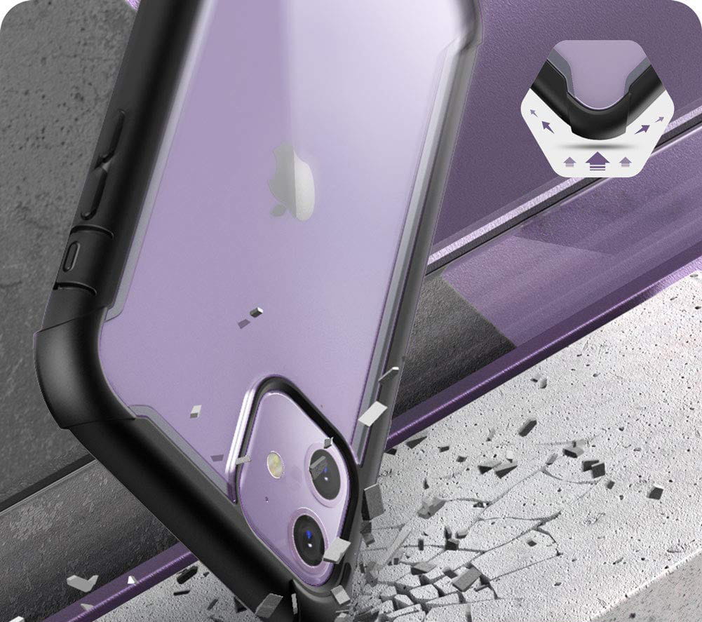 Gepanzerte Schutzhülle mit eingebautem Displayschutz Supcase i-Blason Ares für iPhone 11 schwarz.