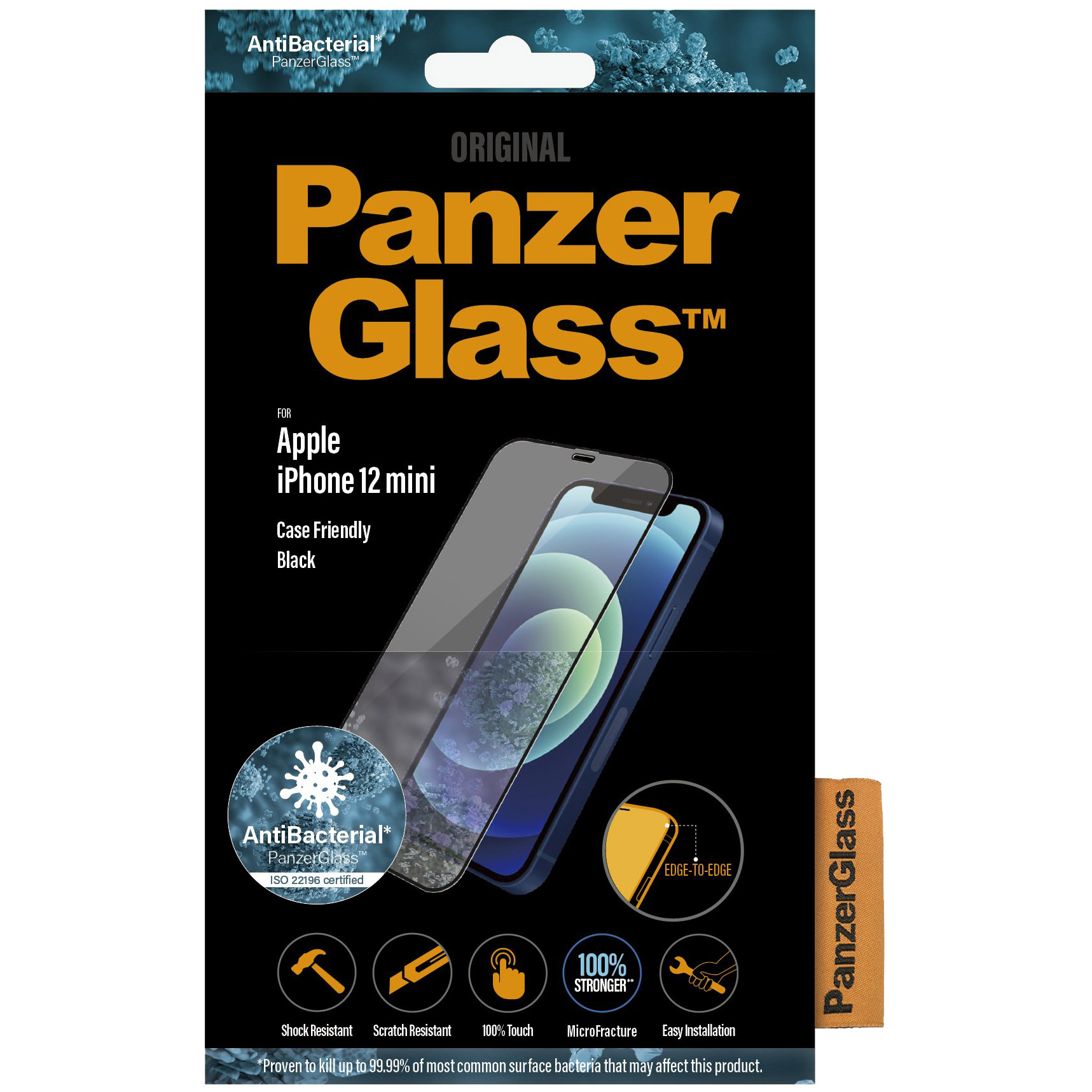 Antibakterielles Glas PanzerGlass Case Friendly Edge to Edge