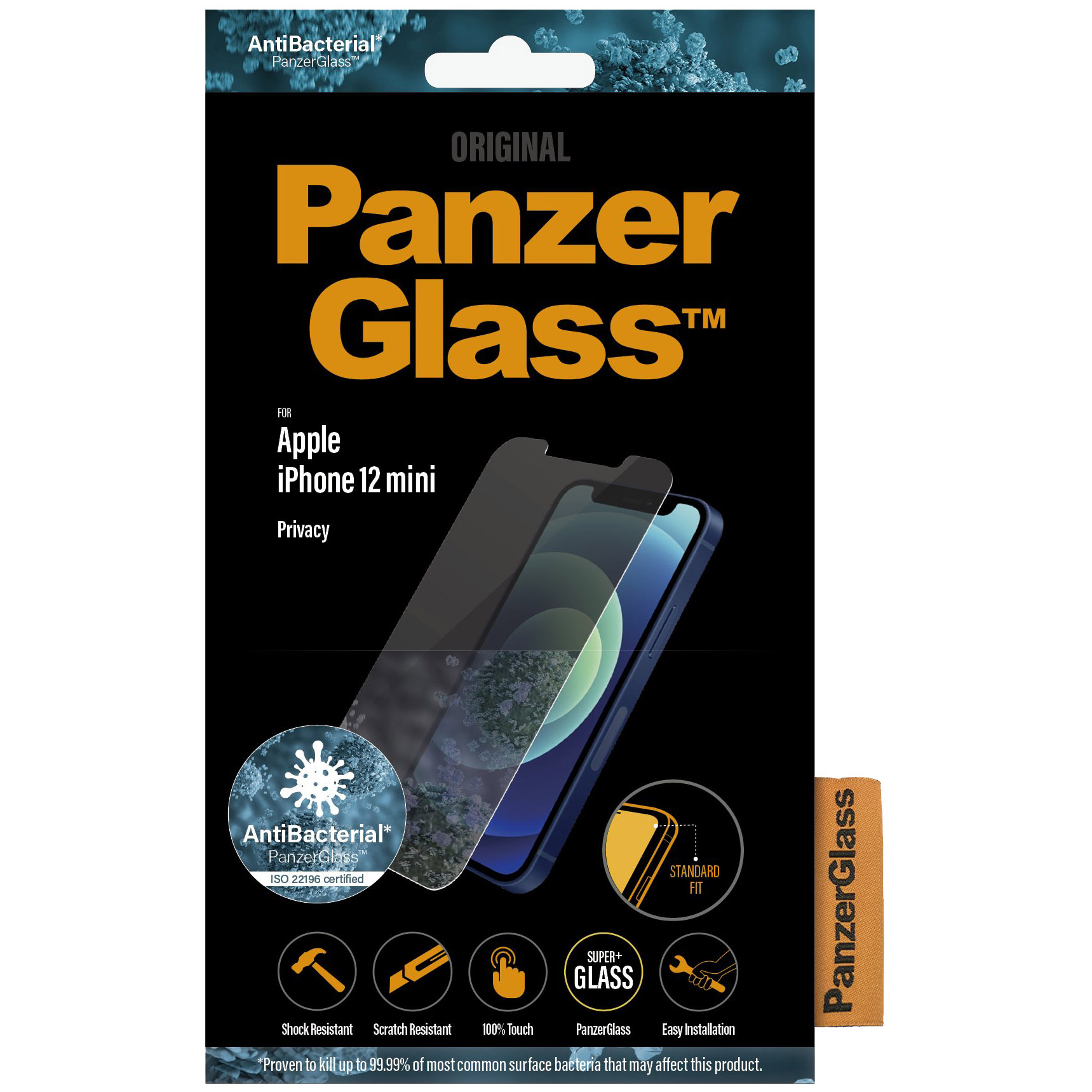 Antibakterielles Glas PanzerGlass Standard Fit Privacy Filter