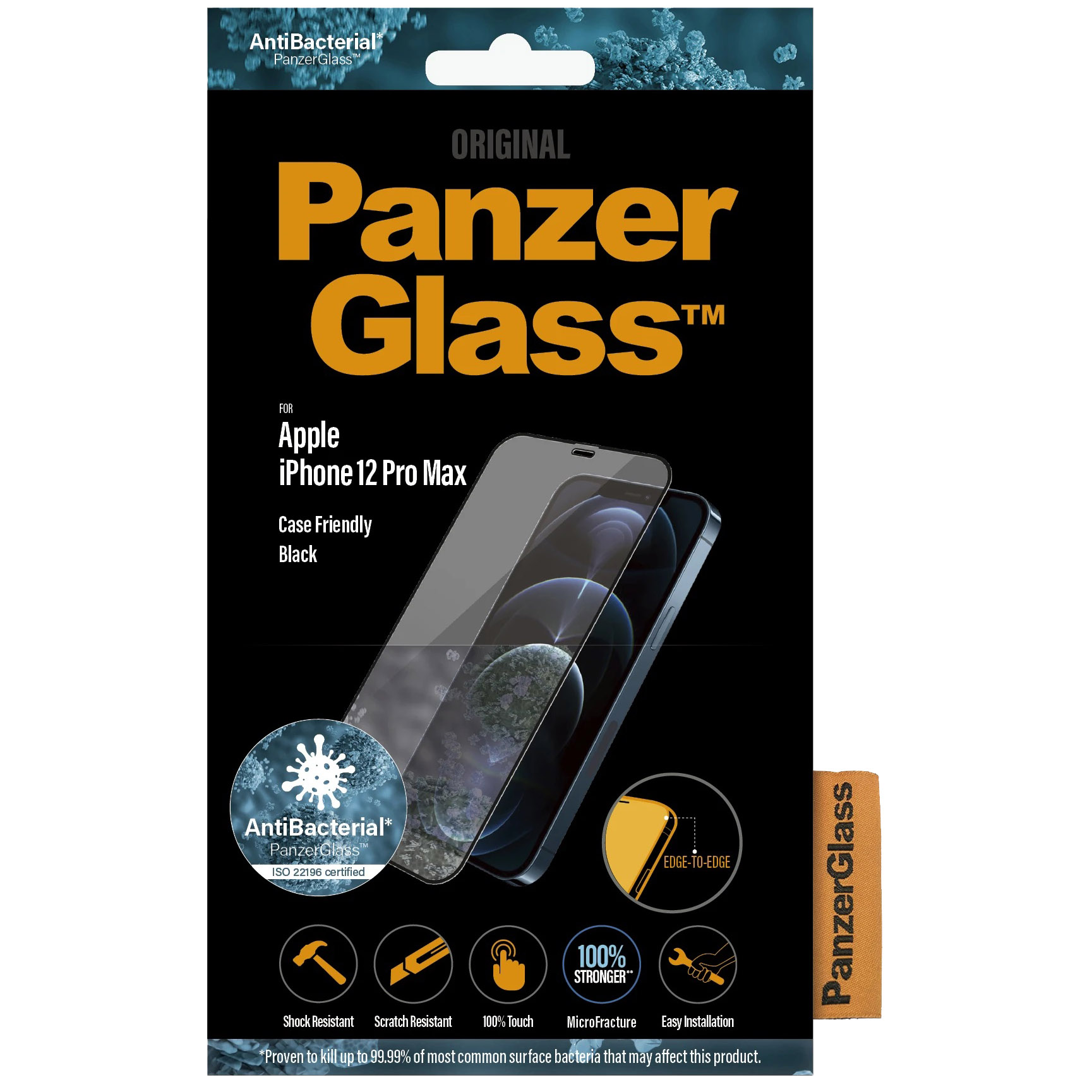 Antibakterielles Glas PanzerGlass Case Friendly Edge to Edge