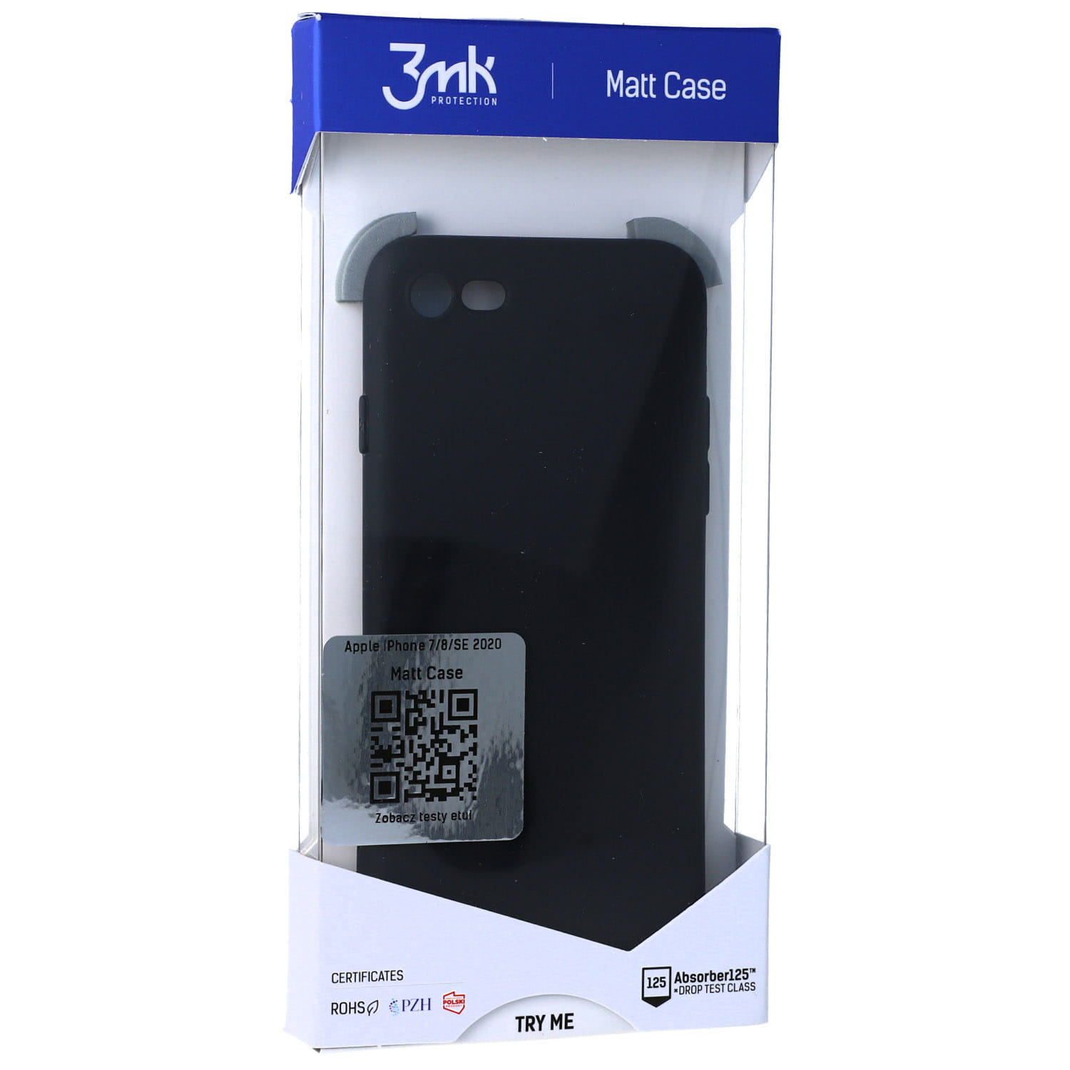 Schutzhülle 3mk aus der Serie Matt Case für iPhone SE 2020, 8, 7, schwarz