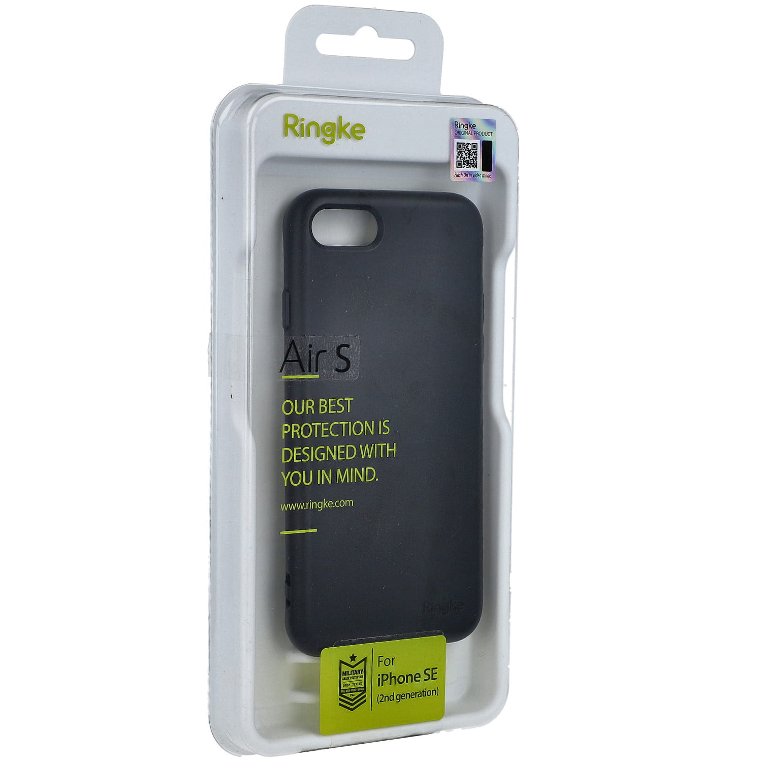 Schutzhülle Rearth Ringke Air für iPhone SE 2020, 8/7, schwarz.
