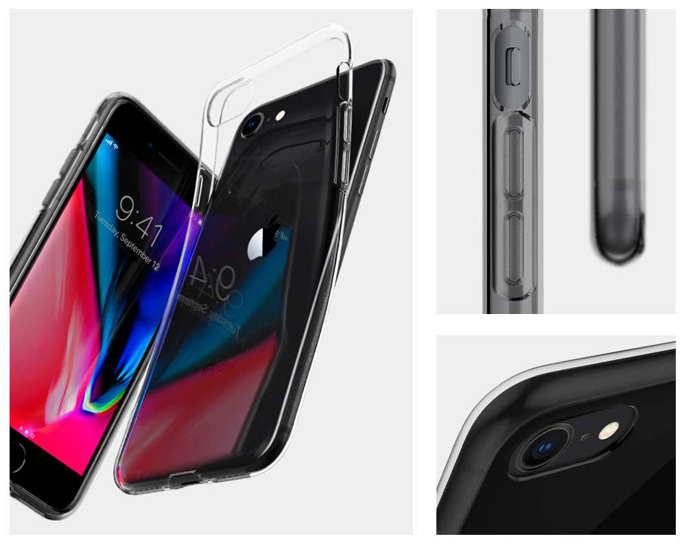 Transparente Hülle Spigen Liquid Crystal für iPhone SE 2020, 8/7, transparent.
