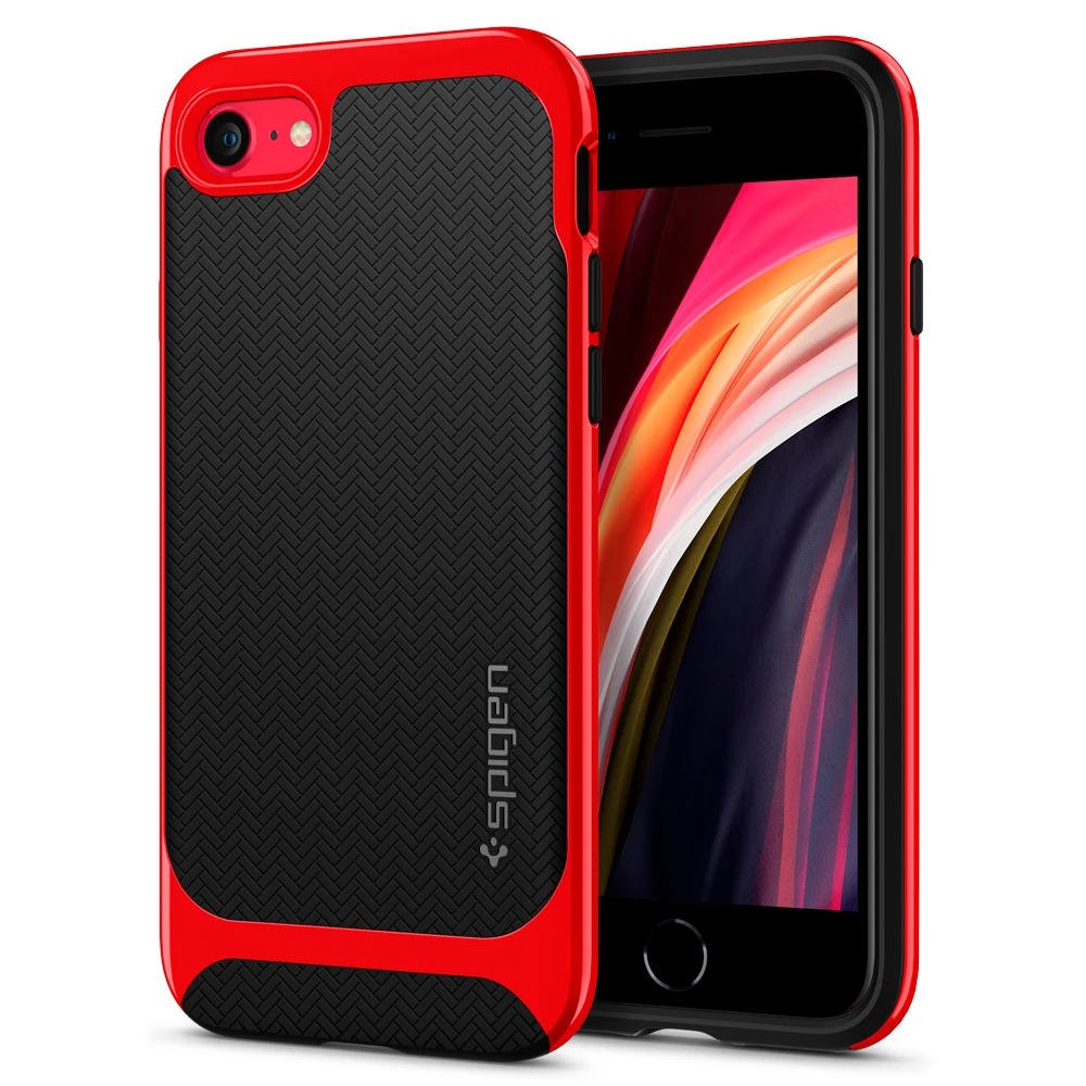 Originale Hülle Neo Hybrid von Spigen für Apple iPhone SE 2020, 8 / 7, rot