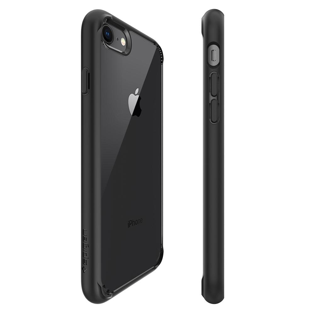 Originale Hülle Ultra Hybrid 2 von Spigen für iPhone SE 2020, 8/7, schwarz.