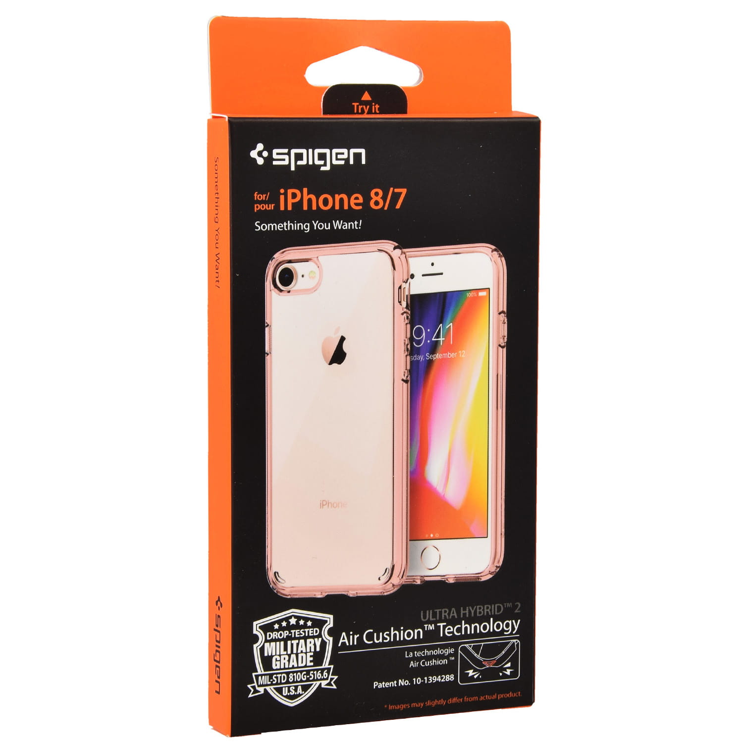 Originale Hülle Ultra Hybrid von Spigen für iPhone SE 2020, 8/7, rosa.