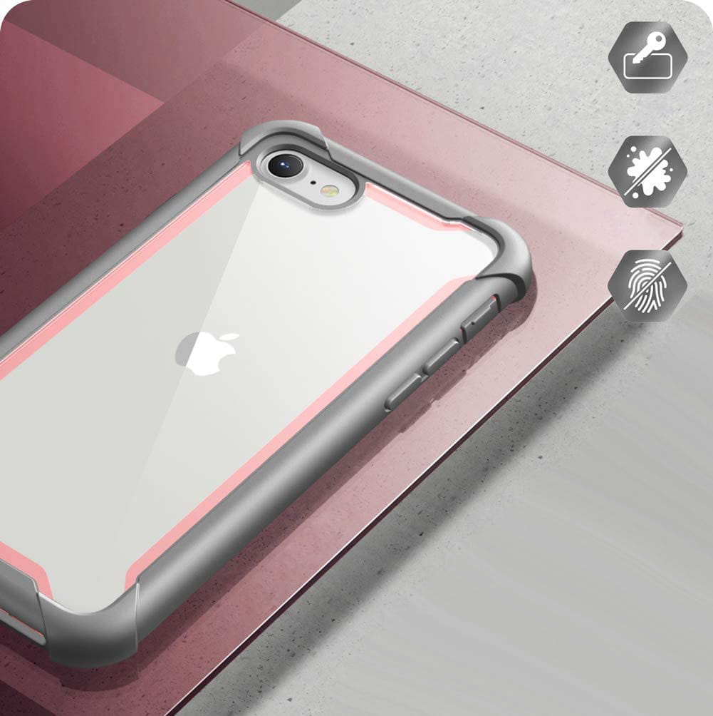 Gepanzerte Schutzhülle mit eingebautem Displayschutz Supcase i-Blason Ares für iPhone SE 2020, iPhone 8/7, rosa.