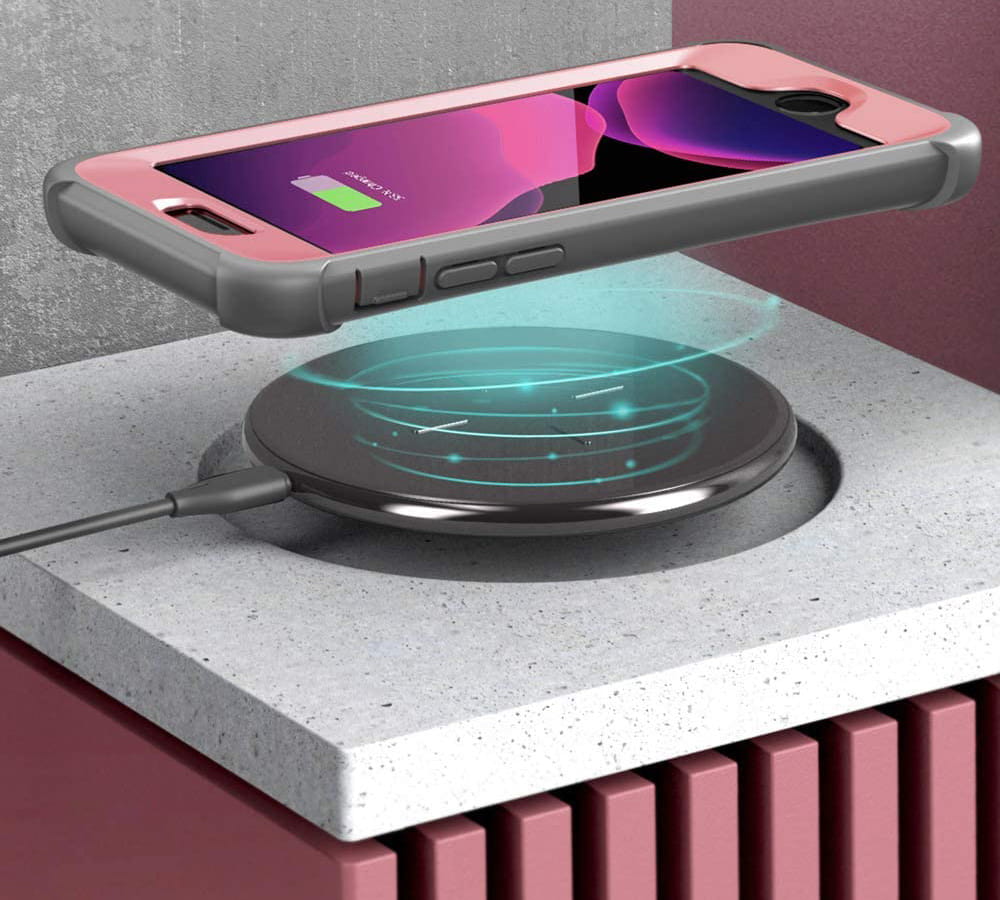 Gepanzerte Schutzhülle mit eingebautem Displayschutz Supcase i-Blason Ares für iPhone SE 2020, iPhone 8/7, rosa.