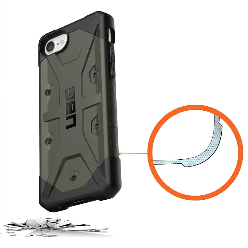 Gepanzerte Schutzhülle Urban Armor Gear Pathfinder für iPhone SE 2020, 8/7, Grün.