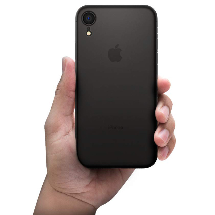 Die originelle Hülle von Spigen Air Skin für das iPhone Xr, schwarz.