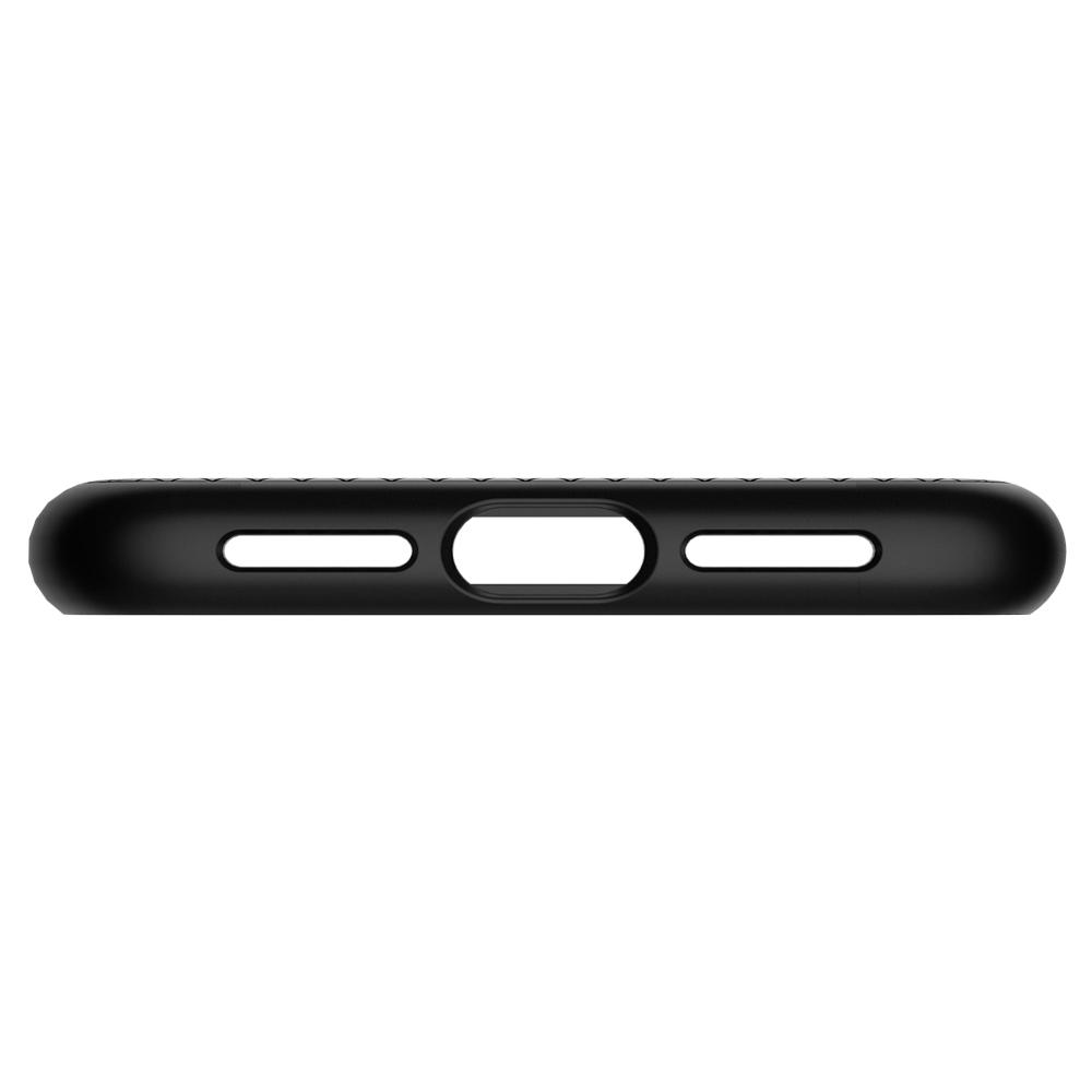 Originale Hülle von Spigen aus der Liquid Air Serie für iPhone Xr, schwarz.