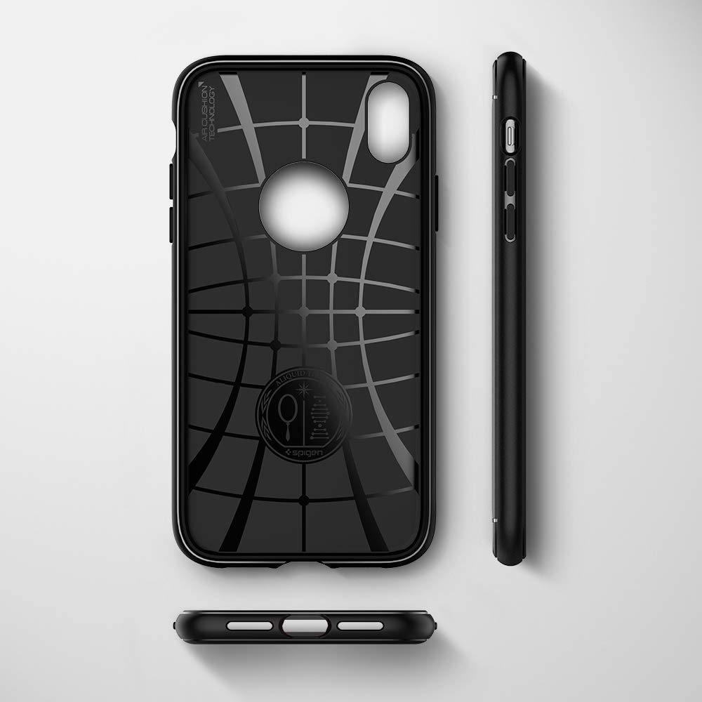 Original Schutzhülle Spigen aus der Serie Rugged Armor für iPhone XR, schwarz