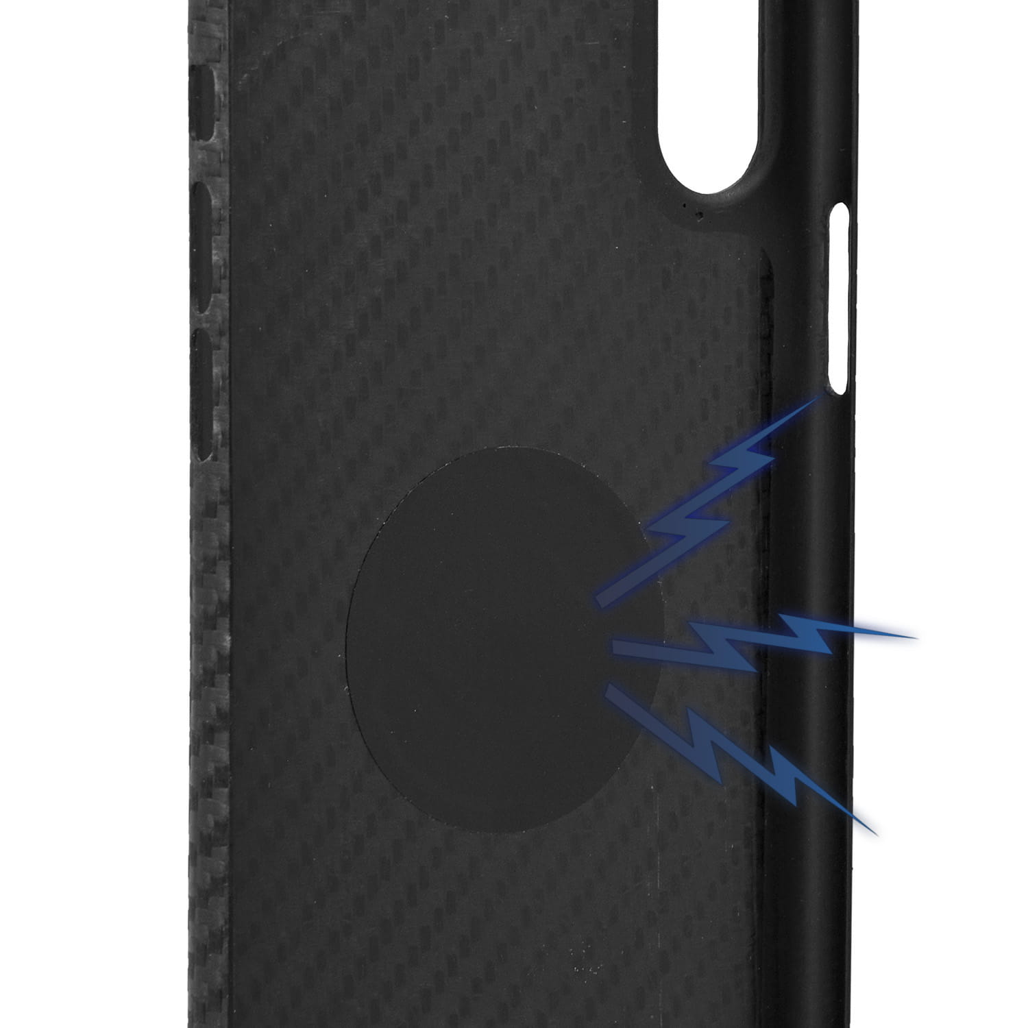 Carbon Schutzhülle Nevox Real Carbon Magnet aus Carbon- und Aramidfasern für iPhone Xs Max, schwarz.