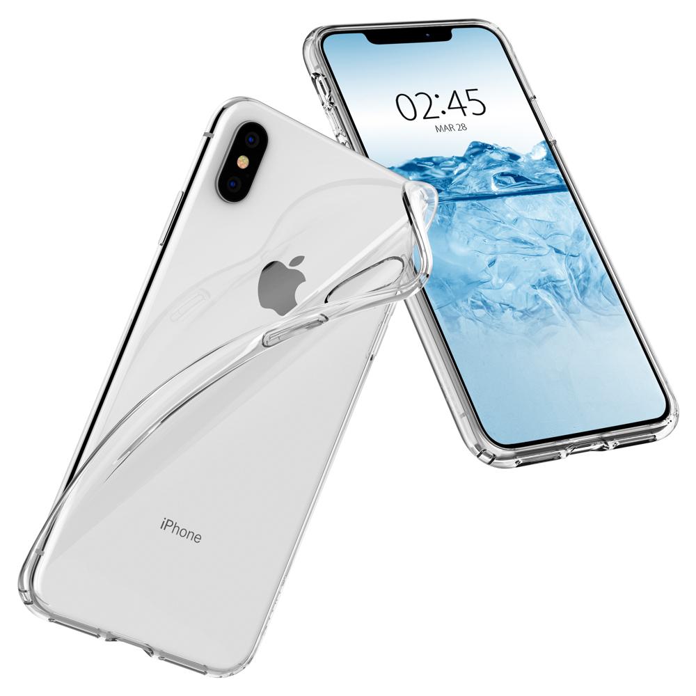 Transparente Hülle Spigen Liquid Crystal für iPhone Xs Max, transparent.