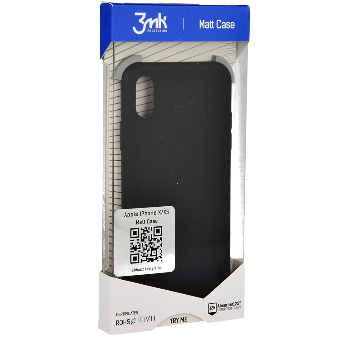 Schutzhülle 3mk aus der Serie Matt Case für iPhone Xs / X, schwarz