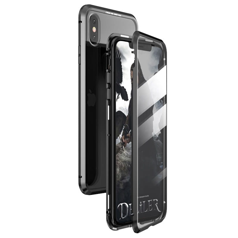 Magnetische Schutzhülle Luphie Magnetic Case für iPhone X/Xs, schwarz.