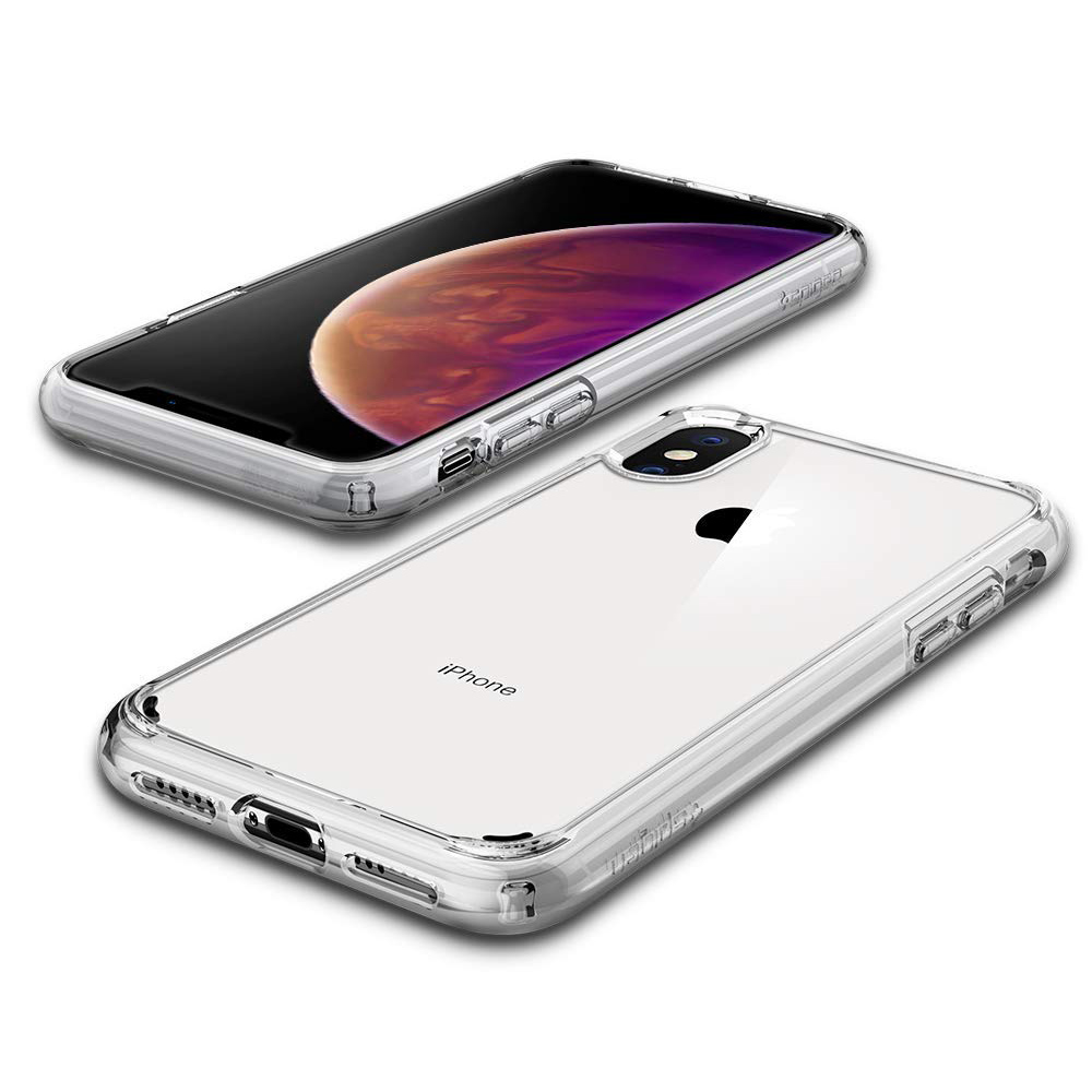 Originale Hülle Ultra Hybrid von Spigen für iPhone Xs / X, transparent.