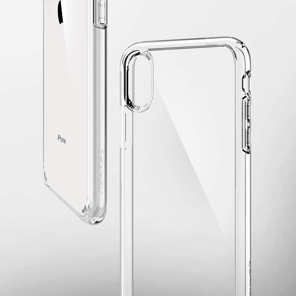 Originale Hülle Ultra Hybrid von Spigen für iPhone Xs / X, transparent.