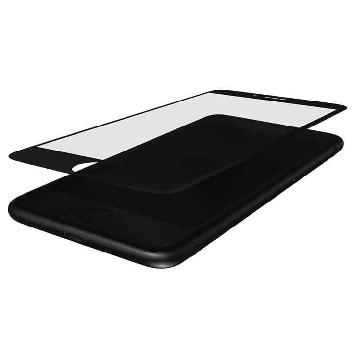 Gehärtetes Glas 3mk HardGlass Max für iPhone 8, schwarzer rahmen.