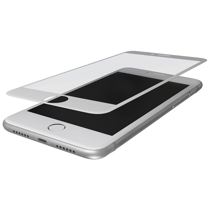 Gehärtetes Glas 3mk HardGlass Max für iPhone 8, weißer rahmen.