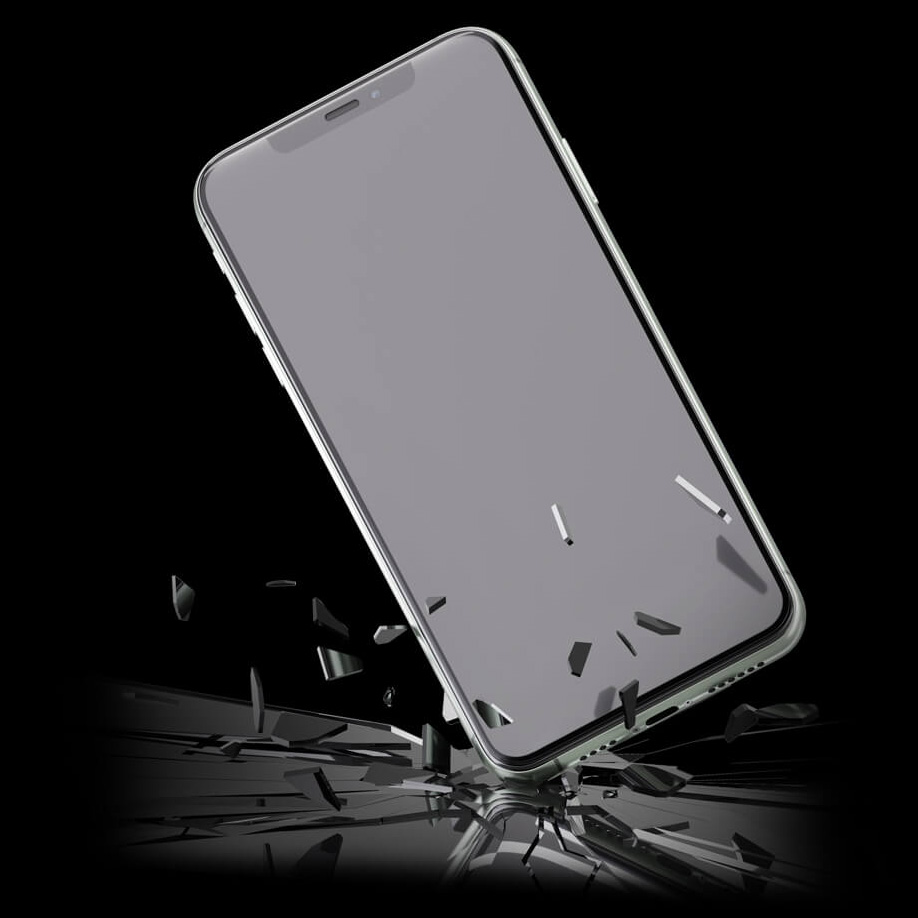 Glas 3mk NeoGlass für Apple iPhone 12 / 12 Pro, schwarzer Rahmen.