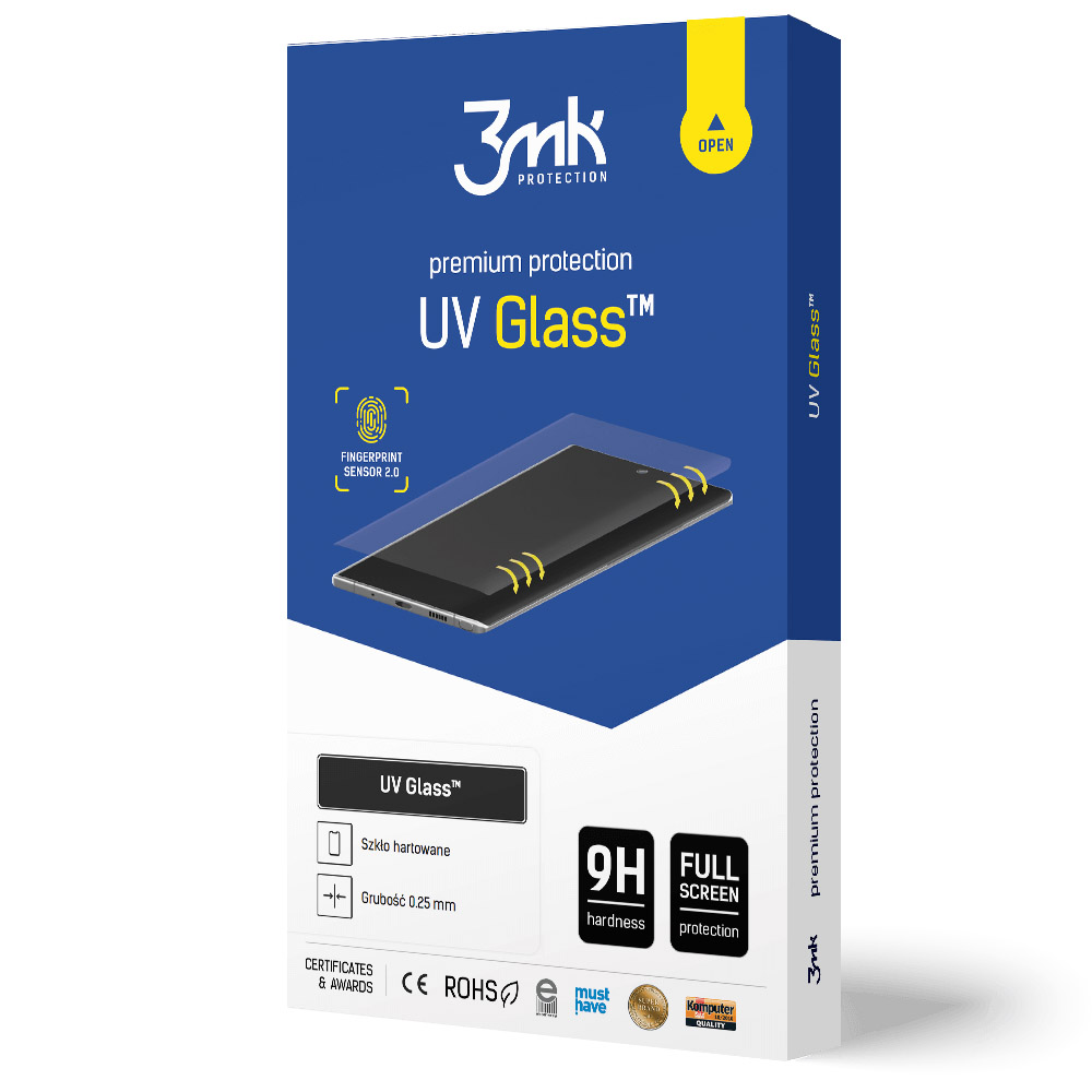 Gehärtetes Glas 3mk UV Glass mit UV-Lampe, transparent.
