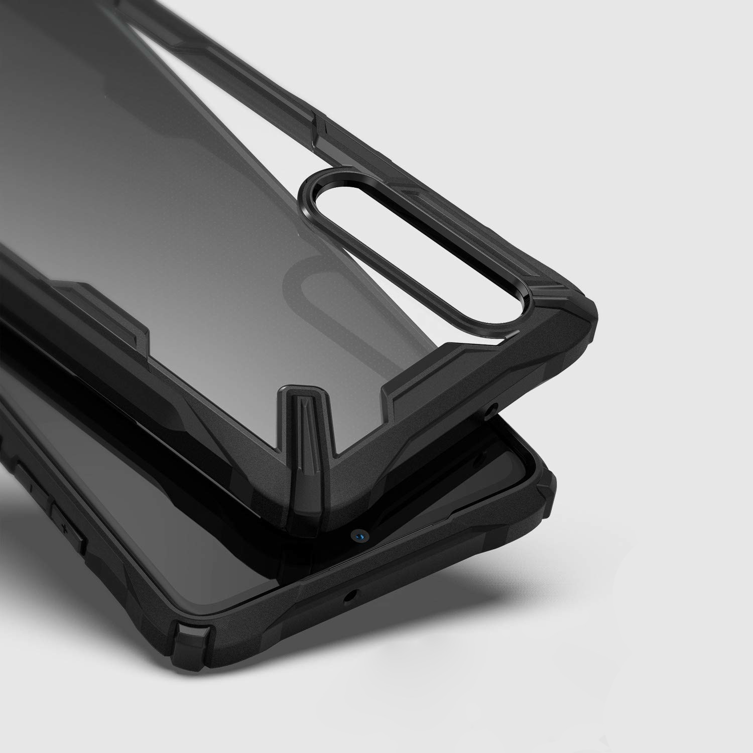 Schutzhülle Rearth Ringke Fusion X für Huawei P30, transparent mit dem schwarzen Rahmen