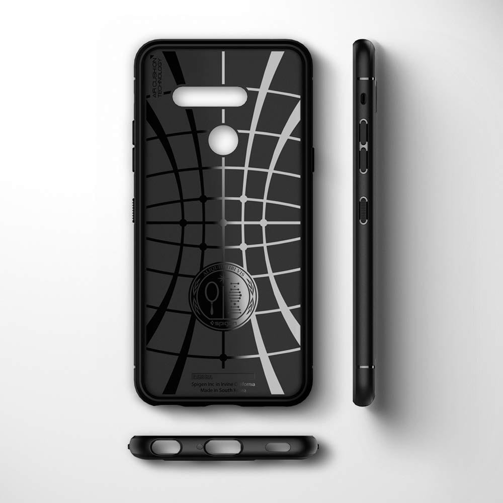 Original Schutzhülle Spigen aus der Serie Rugged Armor für LG G8 ThinQ, schwarz