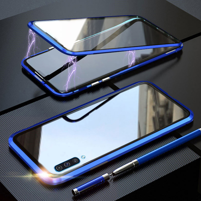 Magnetische Schutzhülle Luphie Magnetic Case für Galaxy A50, blau.