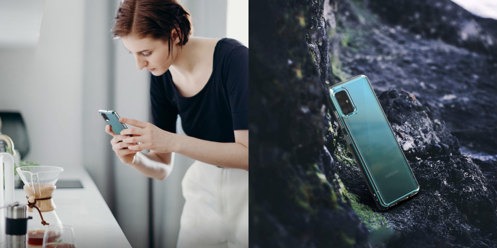 Schutzhülle Rearth Ringke Fusion für Galaxy A51, transparent